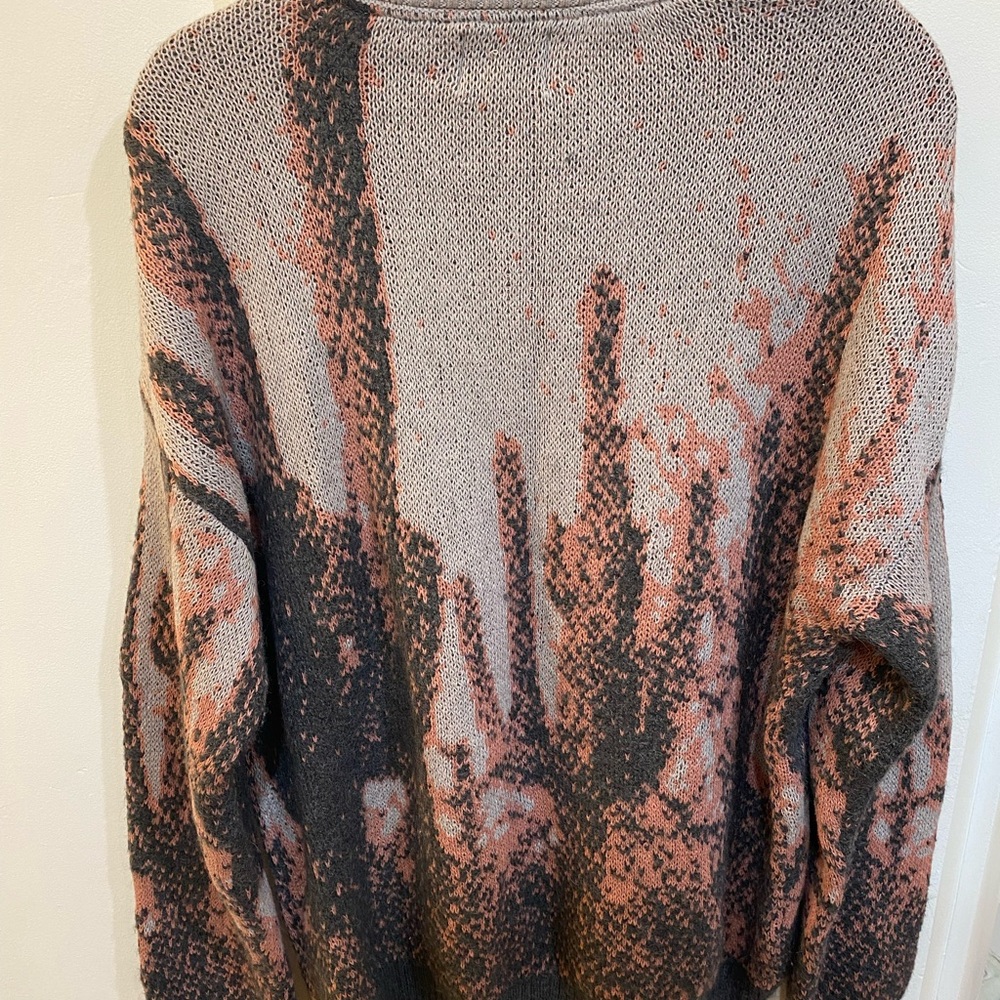 BDG Urban Outfitters Pink and Gray Cactus Crew Neck Sweater - Picture 4 of 4